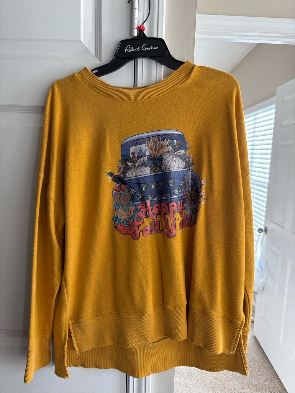 Time and Tru Mustard Yellow Pullover Sweatshirt